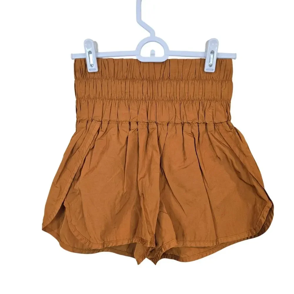 Free People FP Movement The Way Home High Waist Shorts Lined Rust | Small